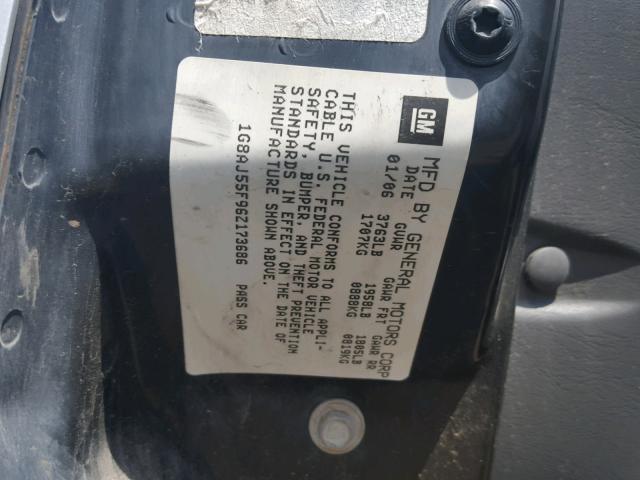 1G8AJ55F96Z173686 - 2006 SATURN ION LEVEL SILVER photo 10