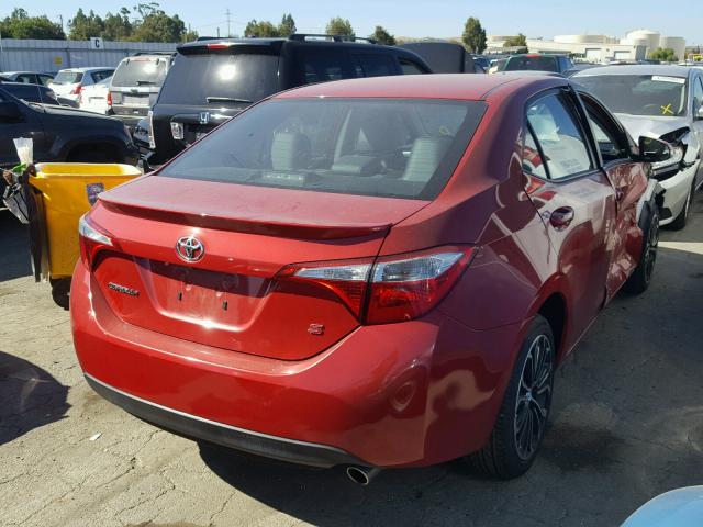 5YFBURHE4FP219611 - 2015 TOYOTA COROLLA L RED photo 4