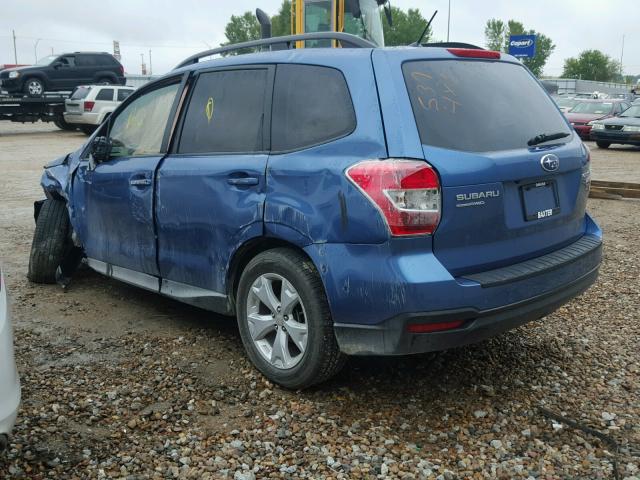 JF2SJADC9FH590503 - 2015 SUBARU FORESTER 2 BLUE photo 3