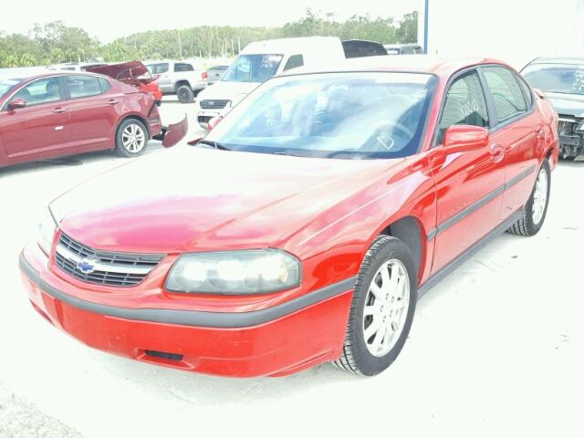 2G1WF52E449248481 - 2004 CHEVROLET IMPALA RED photo 2