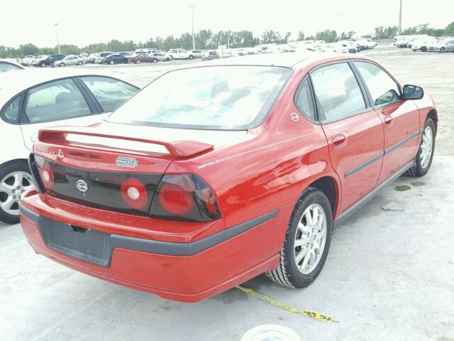 2G1WF52E449248481 - 2004 CHEVROLET IMPALA RED photo 4