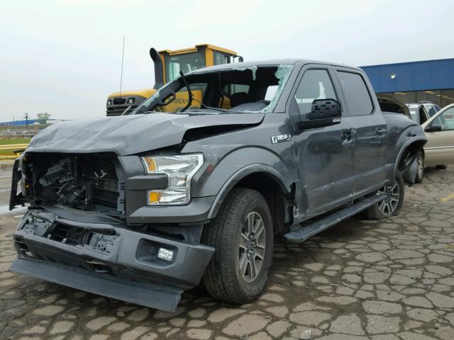 1FTEW1EP0HFB08658 - 2017 FORD F150 SUPER GRAY photo 2