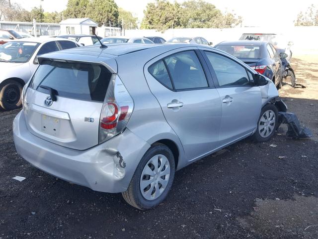 JTDKDTB38D1545353 - 2013 TOYOTA PRIUS C SILVER photo 4