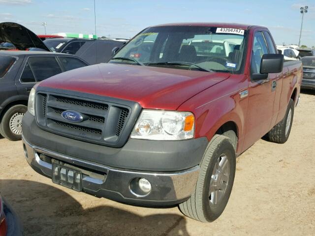 1FTRF12258KC10541 - 2008 FORD F150 BURGUNDY photo 2