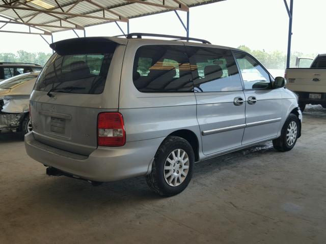 KNDUP131636422024 - 2003 KIA SEDONA EX SILVER photo 4