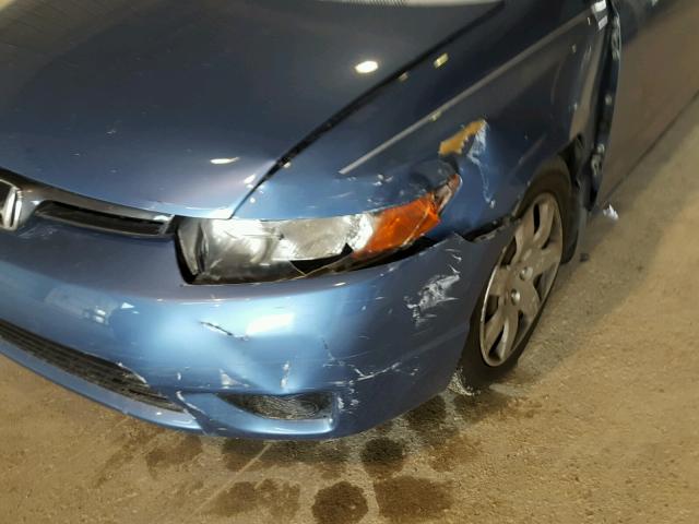 2HGFG12697H573077 - 2007 HONDA CIVIC LX BLUE photo 9