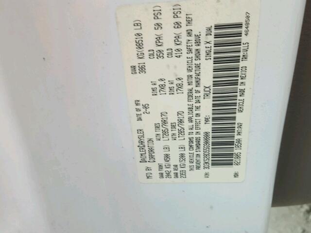 3D3KS28D55G900800 - 2005 DODGE RAM 2500 S Gümüş foto 10