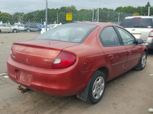 1B3ES46C81D114073 - 2001 DODGE NEON RED photo 4