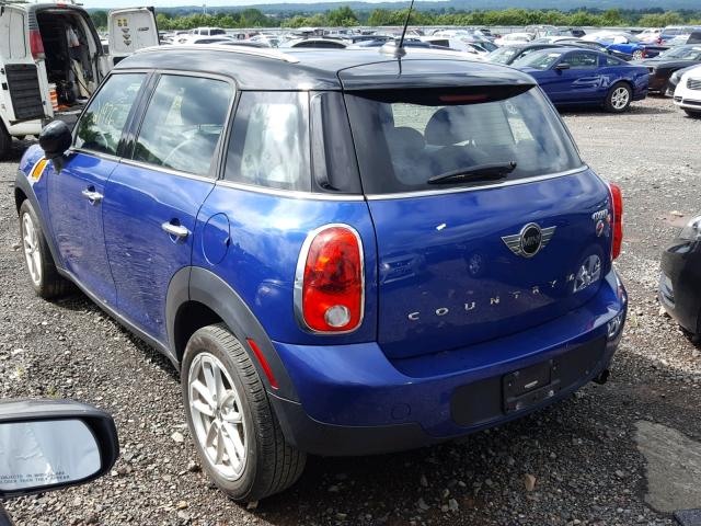 WMWZB3C50FWR43387 - 2015 MINI COOPER COU BLUE photo 3