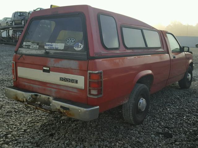 1B7GN14M5HS456868 - 1987 DODGE DAKOTA RED photo 4