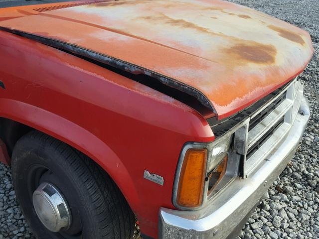 1B7GN14M5HS456868 - 1987 DODGE DAKOTA RED photo 9