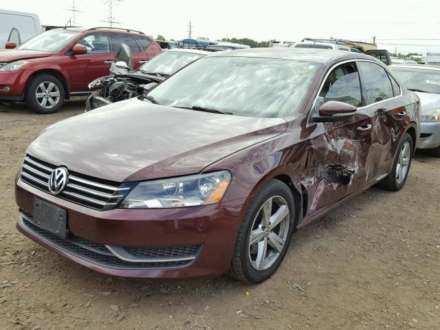 1VWBH7A36CC050064 - 2012 VOLKSWAGEN PASSAT MAROON photo 2