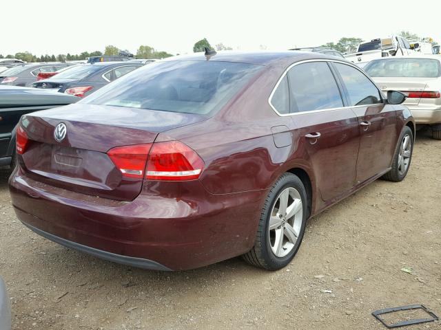 1VWBH7A36CC050064 - 2012 VOLKSWAGEN PASSAT MAROON photo 4