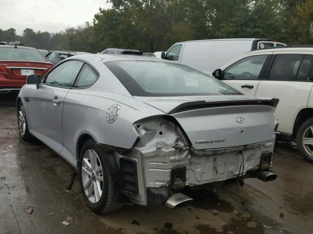 KMHHM66D28U265796 - 2008 HYUNDAI TIBURON GS SILVER photo 3