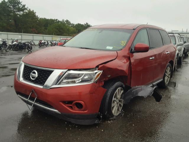 5N1AR2MMXEC690280 - 2014 NISSAN PATHFINDER RED photo 2