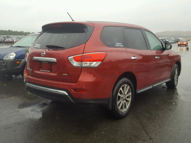 5N1AR2MMXEC690280 - 2014 NISSAN PATHFINDER RED photo 4