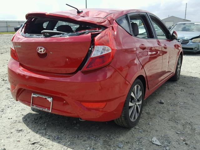 KMHCU5AE0HU351466 - 2017 HYUNDAI ACCENT SPO RED photo 4