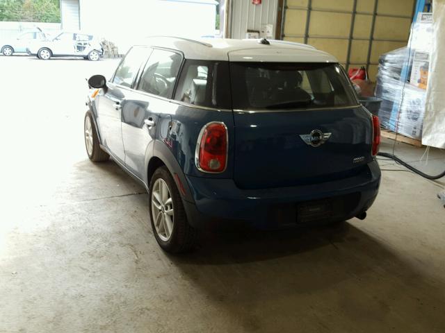 WMWZB3C53CWM06668 - 2012 MINI COOPER COU BLUE photo 3