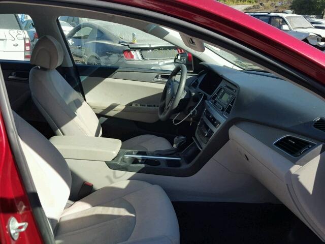 5NPE24AF3FH065737 - 2015 HYUNDAI SONATA RED photo 5