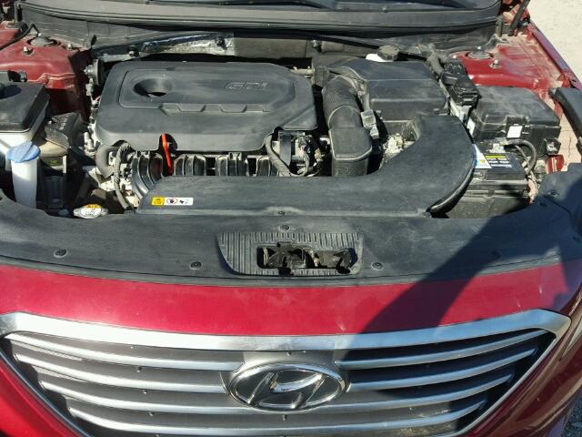 5NPE24AF3FH065737 - 2015 HYUNDAI SONATA RED photo 7