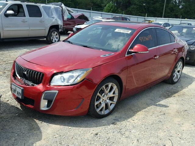 2G4GV5GV0D9162040 - 2013 BUICK REGAL GS RED photo 2