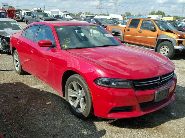 2C3CDXBG0FH879514 - 2015 DODGE CHARGER SE RED photo 1