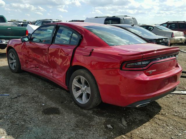 2C3CDXBG0FH879514 - 2015 DODGE CHARGER SE RED photo 3