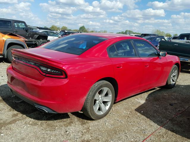 2C3CDXBG0FH879514 - 2015 DODGE CHARGER SE RED photo 4
