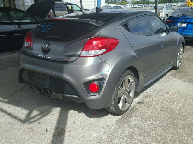 KMHTC6AE9DU111786 - 2013 HYUNDAI VELOSTER GRAY photo 4