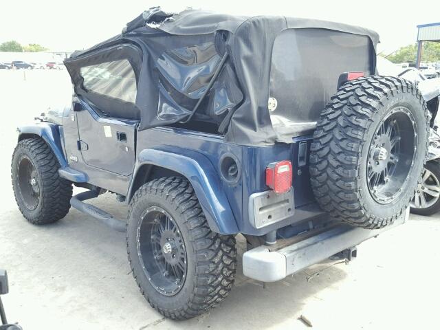 1J4FA39S35P366573 - 2005 JEEP WRANGLER X BLUE photo 3