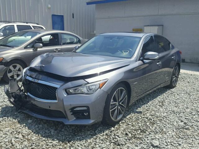 JN1AV7AP7EM690049 - 2014 INFINITI Q50 HYBRID GRAY photo 2