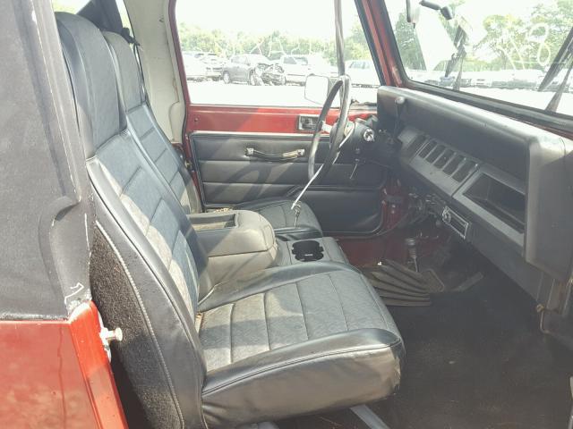 2BCCZ8115HB540299 - 1987 JEEP WRANGLER RED photo 5