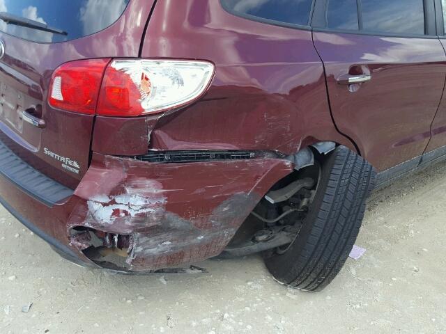 5NMSH13E18H135661 - 2008 HYUNDAI SANTA FE S MAROON photo 9