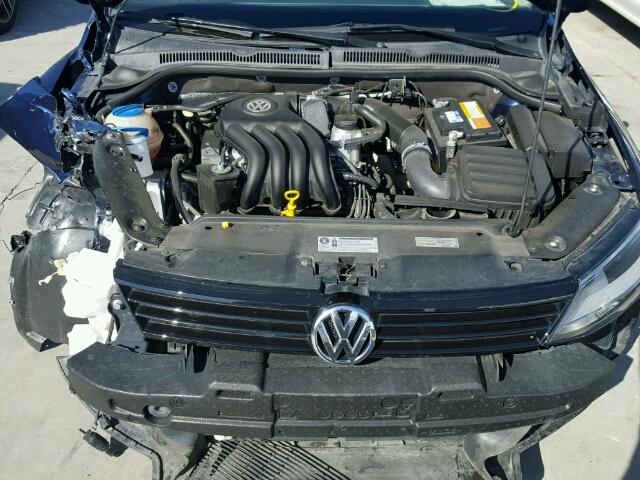 3VW2K7AJ9EM421719 - 2014 VOLKSWAGEN JETTA BASE BLUE photo 7