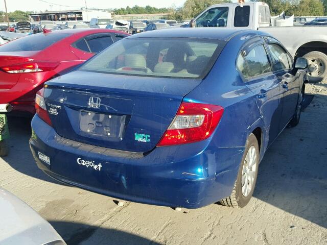 2HGFB2F53CH503607 - 2012 HONDA CIVIC LX BLUE photo 4