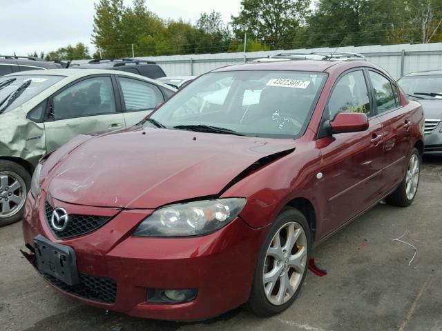 JM1BK32F581120498 - 2008 MAZDA 3 MAROON photo 2