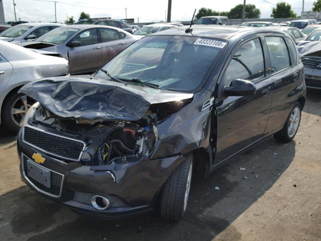 KL1TG66E39B630179 - 2009 CHEVROLET AVEO LT BLACK photo 2