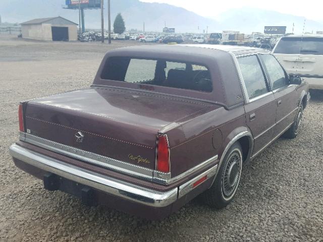 1C3XC66R5LD857706 - 1990 CHRYSLER NEW YORKER RED photo 4