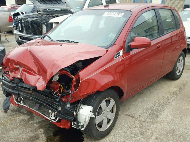 KL1TD6DE6AB104967 - 2010 CHEVROLET AVEO RED photo 2