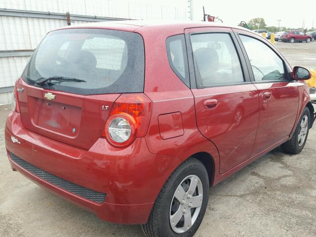 KL1TD6DE6AB104967 - 2010 CHEVROLET AVEO RED photo 4