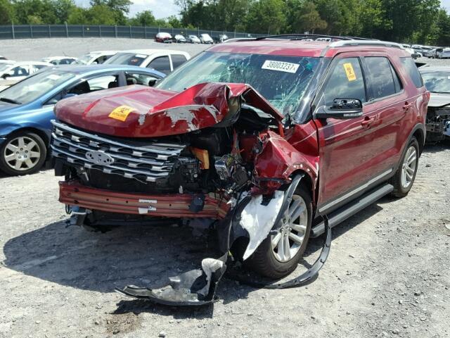 1FM5K7D86HGB43154 - 2017 FORD EXPLORER RED photo 2