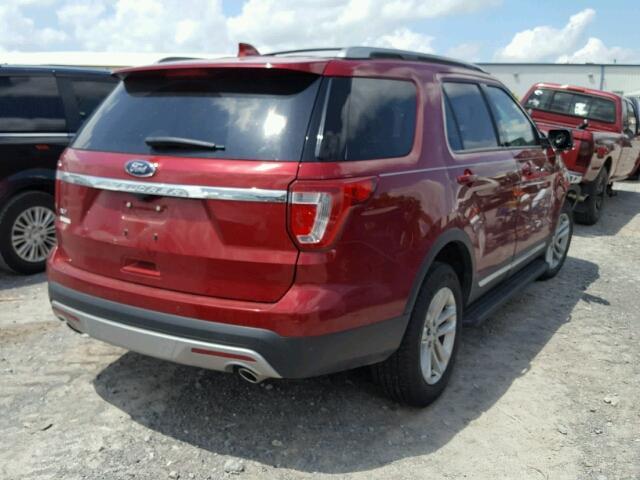 1FM5K7D86HGB43154 - 2017 FORD EXPLORER RED photo 4