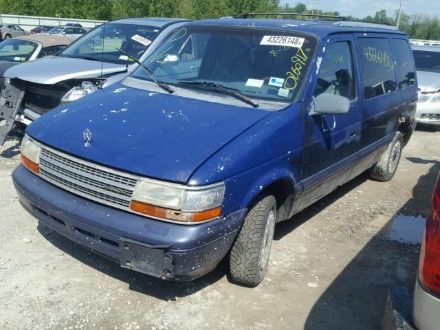 2P4GH2537RR715104 - 1994 PLYMOUTH VOYAGER BLUE photo 2