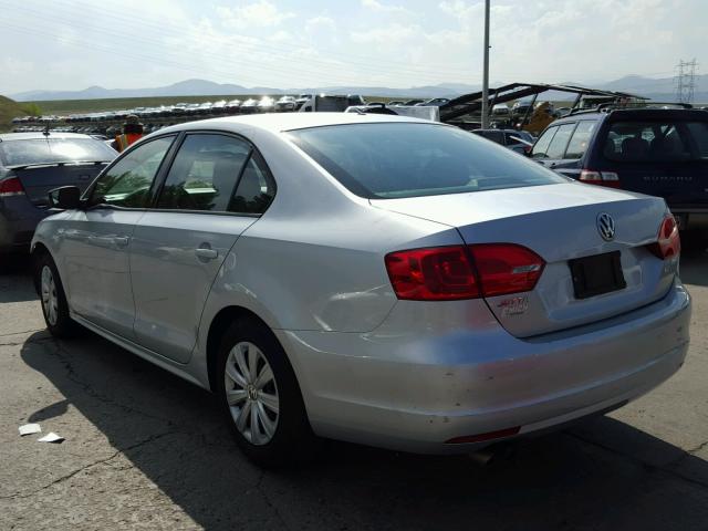 3VW2K7AJ2EM254894 - 2014 VOLKSWAGEN JETTA BASE 银色 照片 3