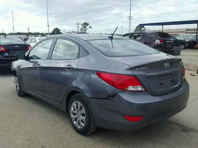 KMHCT4AE3GU969649 - 2016 HYUNDAI ACCENT SE GRAY photo 3