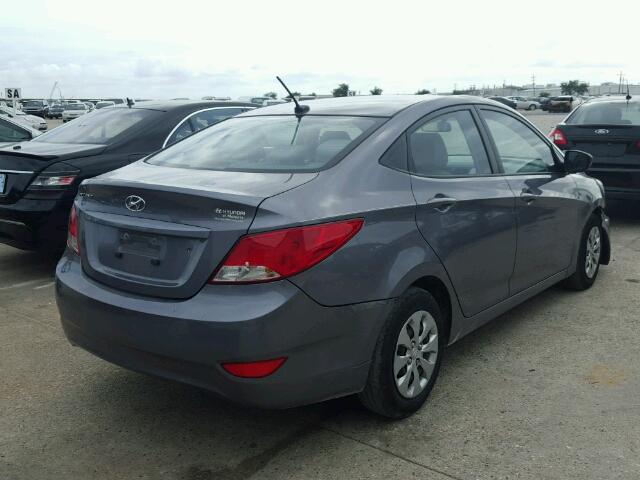 KMHCT4AE3GU969649 - 2016 HYUNDAI ACCENT SE GRAY photo 4