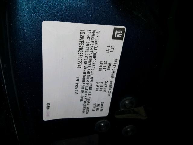 1G2WP52K32F172741 - 2002 PONTIAC GRAND PRIX Թիրկույզ լուսանկար 10