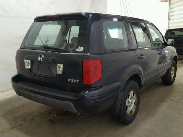 2HKYF18165H550608 - 2005 HONDA PILOT LX BLUE photo 4