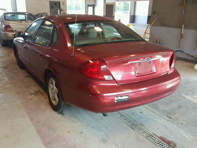1FAFP5527YG164464 - 2000 FORD TAURUS SES RED photo 3