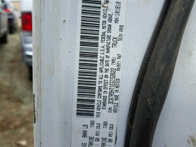 3C6TR5HT1EG152622 - 2014 RAM 2500 ST WHITE photo 10